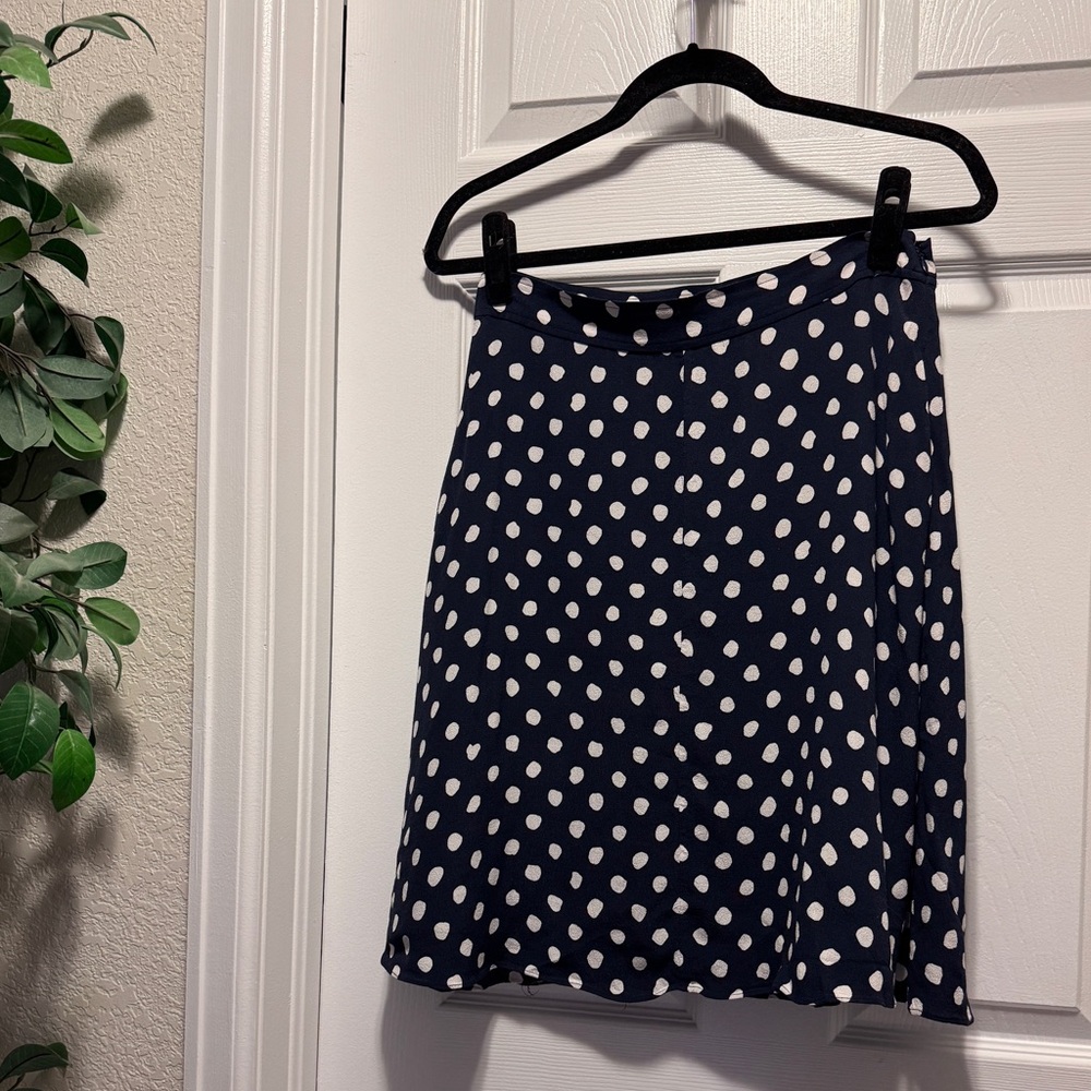 Kate Spade Liv Navy/White Polka Dot Skirt - Picture 3 of 5